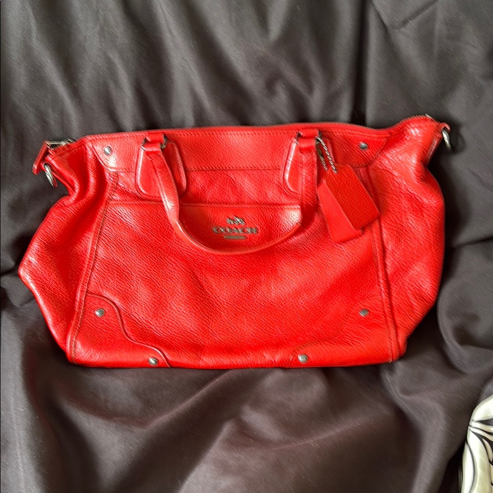 Coach Red Leather Shoulder Bag